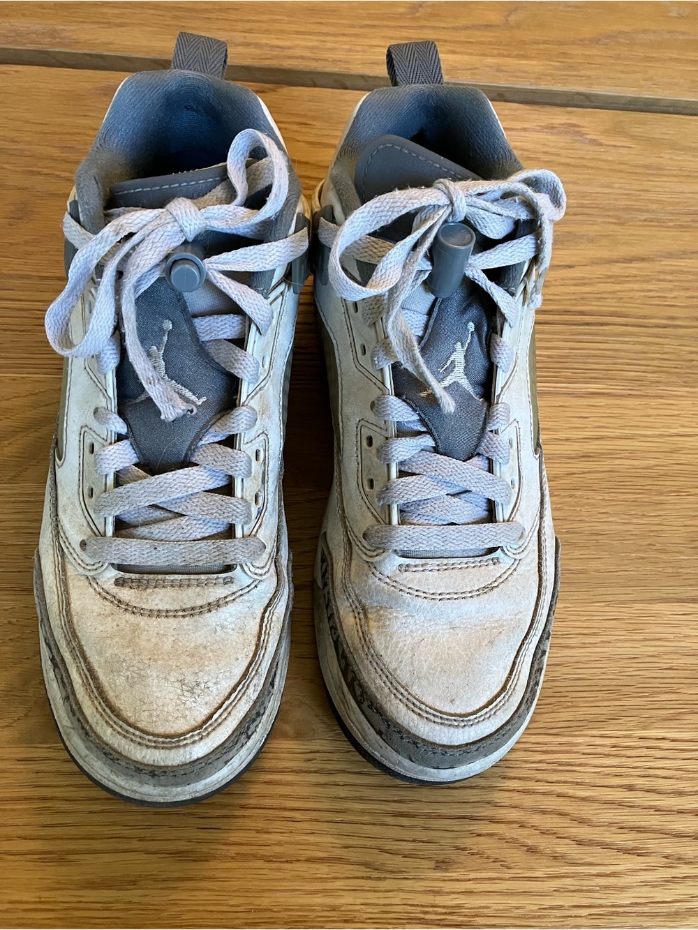 Jordan Youth Light Gray and Dark Gray Sneakers